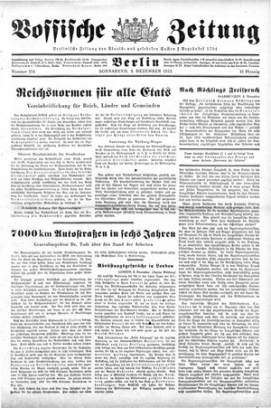 Vossische Zeitung vom 09.12.1933