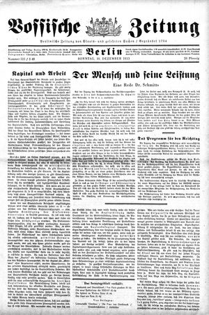 Vossische Zeitung vom 10.12.1933