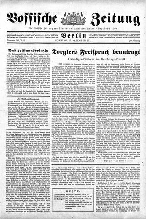 Vossische Zeitung vom 17.12.1933