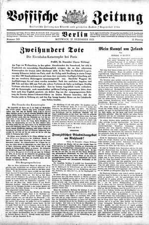 Vossische Zeitung vom 27.12.1933