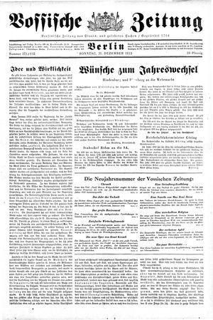 Vossische Zeitung vom 31.12.1933