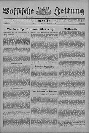 Vossische Zeitung vom 20.01.1934