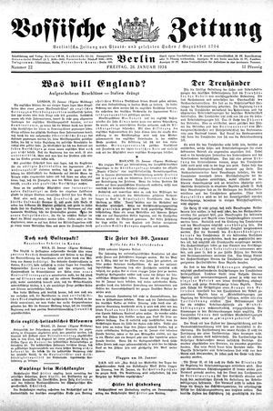 Vossische Zeitung on Jan 26, 1934