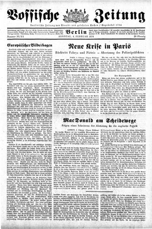 Vossische Zeitung vom 04.02.1934