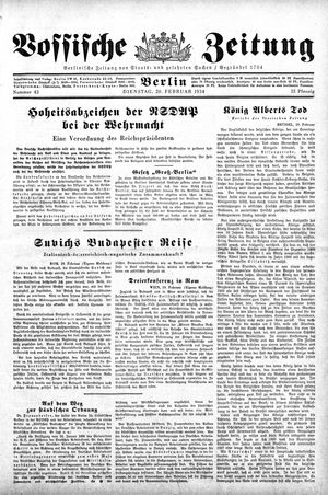 Vossische Zeitung vom 20.02.1934