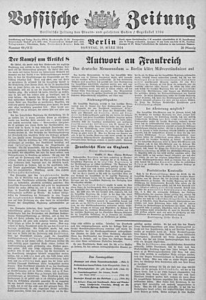 Vossische Zeitung vom 18.03.1934