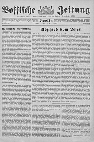 Vossische Zeitung vom 31.03.1934