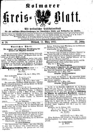 Kolmarer Kreisblatt on Mar 11, 1885
