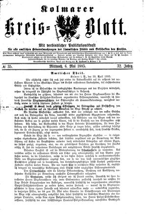 Kolmarer Kreisblatt on May 6, 1885