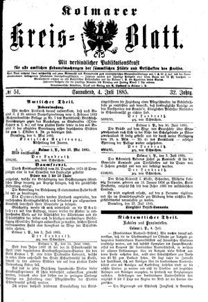Kolmarer Kreisblatt on Jul 4, 1885