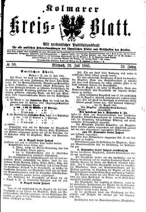 Kolmarer Kreisblatt on Jul 29, 1885