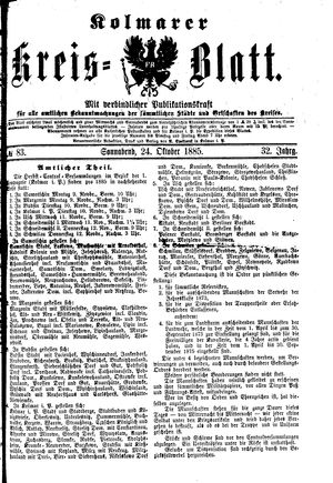 Kolmarer Kreisblatt on Oct 24, 1885
