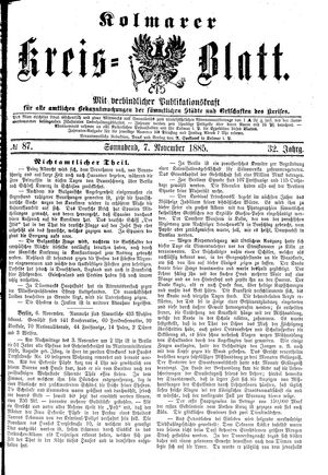 Kolmarer Kreisblatt on Nov 7, 1885