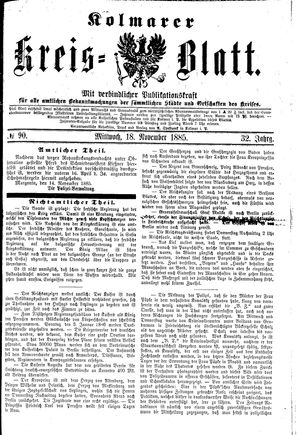 Kolmarer Kreisblatt on Nov 18, 1885