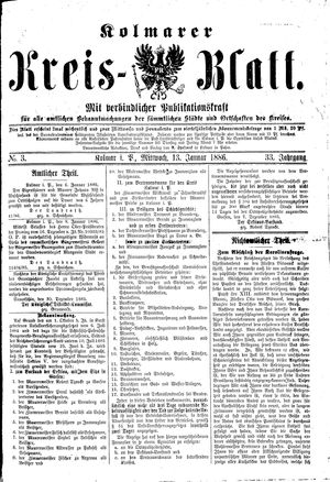 Kolmarer Kreisblatt vom 13.01.1886