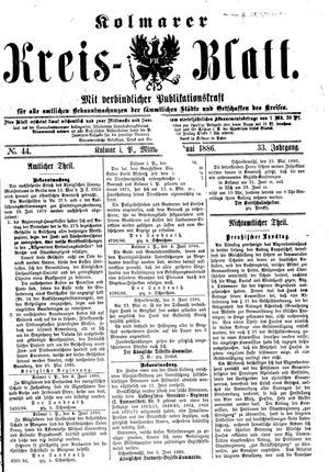 Kolmarer Kreisblatt vom 09.06.1886