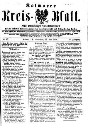 Kolmarer Kreisblatt vom 12.06.1886
