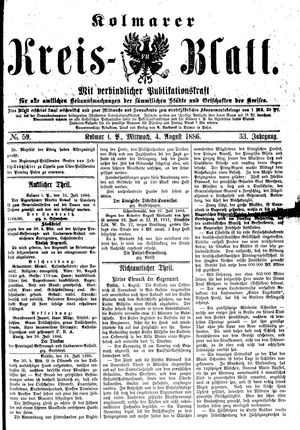 Kolmarer Kreisblatt vom 04.08.1886