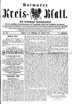 Kolmarer Kreisblatt vom 18.08.1886