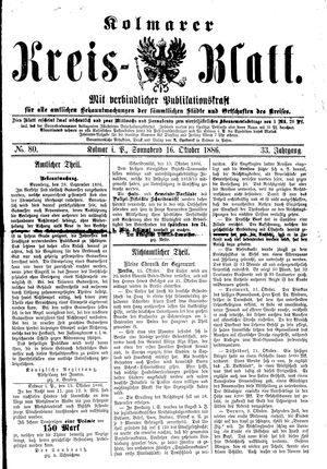 Kolmarer Kreisblatt vom 16.10.1886
