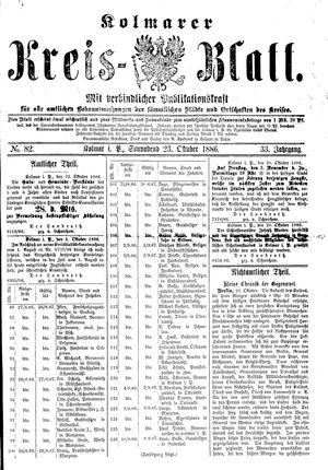 Kolmarer Kreisblatt vom 23.10.1886