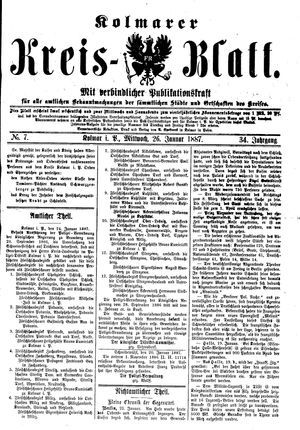Kolmarer Kreisblatt vom 26.01.1887