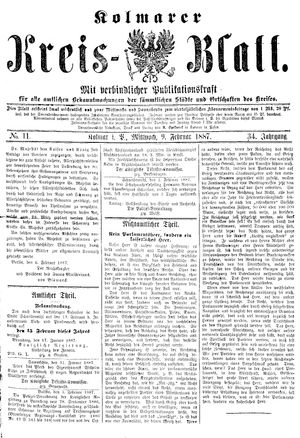 Kolmarer Kreisblatt vom 09.02.1887