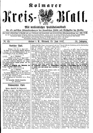 Kolmarer Kreisblatt vom 15.06.1887
