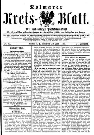 Kolmarer Kreisblatt on Jun 22, 1887