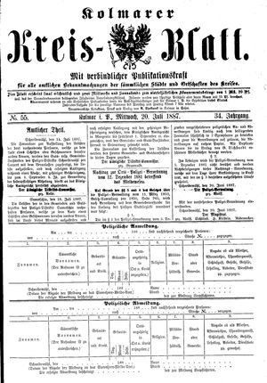 Kolmarer Kreisblatt vom 20.07.1887