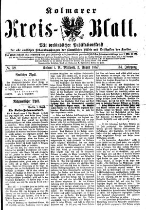 Kolmarer Kreisblatt on Aug 3, 1887