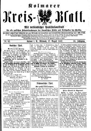 Kolmarer Kreisblatt vom 17.08.1887