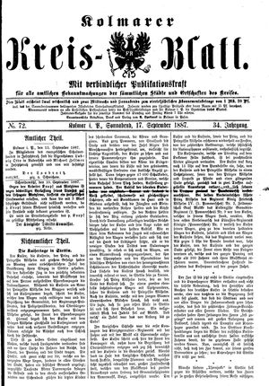Kolmarer Kreisblatt on Sep 17, 1887