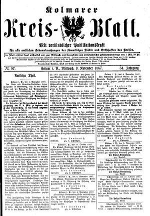 Kolmarer Kreisblatt vom 09.11.1887