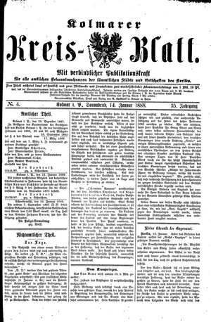 Kolmarer Kreisblatt vom 14.01.1888