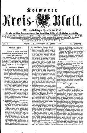 Kolmarer Kreisblatt vom 28.01.1888
