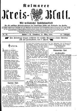 Kolmarer Kreisblatt on Mar 31, 1888