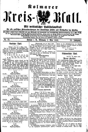 Kolmarer Kreisblatt vom 02.05.1888
