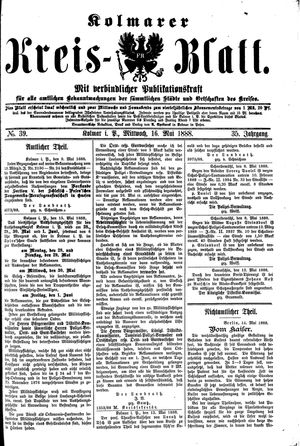 Kolmarer Kreisblatt vom 16.05.1888