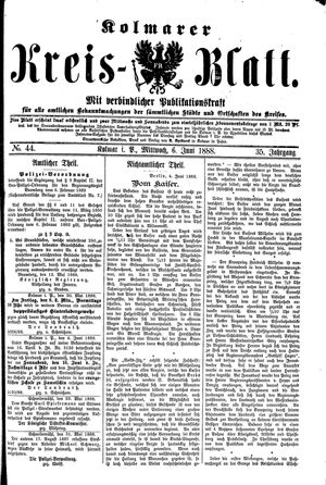 Kolmarer Kreisblatt vom 06.06.1888