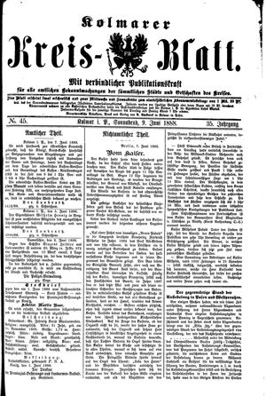 Kolmarer Kreisblatt vom 09.06.1888