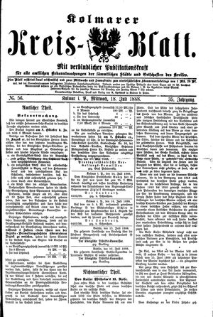 Kolmarer Kreisblatt vom 18.07.1888