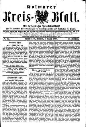 Kolmarer Kreisblatt vom 08.08.1888