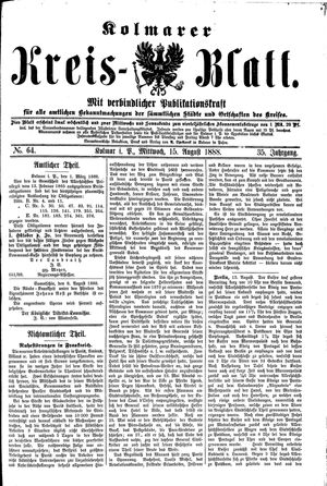 Kolmarer Kreisblatt vom 15.08.1888