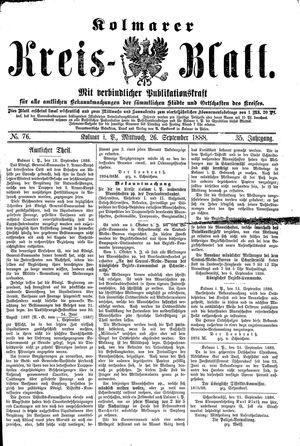 Kolmarer Kreisblatt vom 26.09.1888