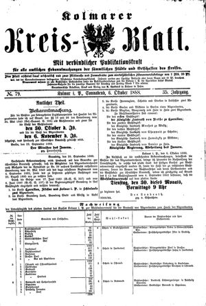 Kolmarer Kreisblatt vom 06.10.1888