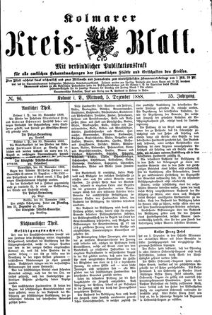 Kolmarer Kreisblatt vom 05.12.1888