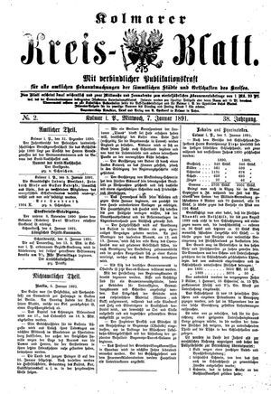 Kolmarer Kreisblatt on Jan 7, 1891