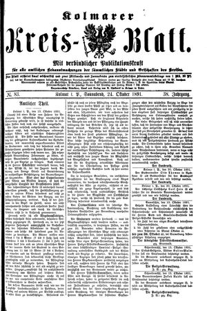 Kolmarer Kreisblatt vom 24.10.1891