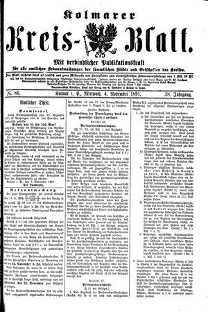 Kolmarer Kreisblatt vom 04.11.1891
